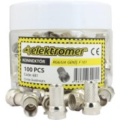 Resim Elektromer Rg6/U4 F Konnektör 100 Lü Kutu 