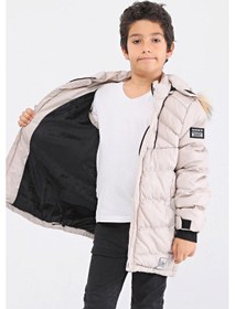 Resim Benitto Kids Benittokids Natural Kürklü Erkek Çocuk Kaban Bej 51237T 