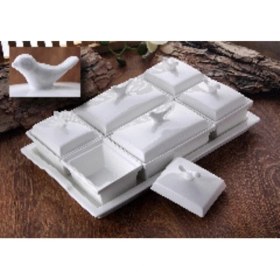 Resim Gönül Mutfak- Porselen 6'lı Kuşlu Kahvaltılık 