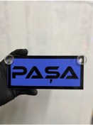 Resim Mavi Renk Üzeri Siyah Renk Paşa Yazılı Vantuzlu Cam Süsü 