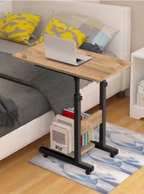 Resim Yükseklik Ayarlı Yatak Sehpası - Atlantik Çam Tekerli Atlantik Çam 