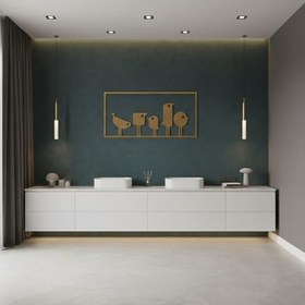 Resim Sezart Minik Kuşlar Metal Duvar Tablosu Gri 98,5 x 49 