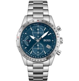 Resim Hugo Boss HB1513850 Çelik Metalik Gri Mavi Kadran 44 mm Erkek Kol Saati 