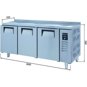 Resim Galleyz Tezgah Tip Slim Buzdolabı - 3 Kapılı - 180x70x85 Cm 