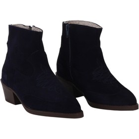 Resim Bueno Shoes Lacivert Süet Kadın Topuklu Bot 01wf1006 