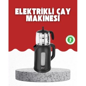 Resim Sıcak Tutma Özellikli 2’si 1 Arada Çay Makinesi ve Su Isıtıcı Midastech 