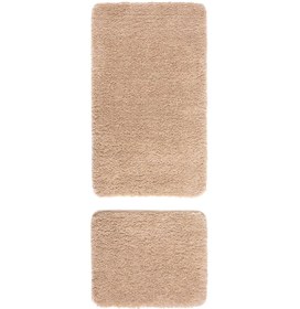 Resim Koza Home Segura Peluş Bej Kaydırmaz Taban 2'li Banyo Paspası 60 x 100 - 50 x 60 60 x 100 