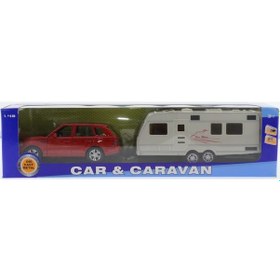 Resim Kırmızı Metal Araçlı Karavan Mk1021 