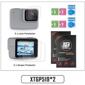 Resim Çiftler Koruyucuları-shoot Çift Lcd Ekran Ve Lens Camı Koruyucu Gopro Hero 7 Gümüş Beyaz Kamera Koruyucu Film Go Pro Hero 7 Gümüş 