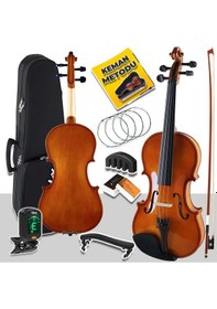 Resim Midex CVL-744-PAK Profesyonel 4/4 Full Keman Seti (Yastık Tuner Tel Susturucu Reçine Çanta Yay) 