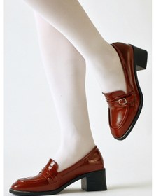 Resim Luba Bordo Rugan Toka Detaylı Kısa Topuklu Günlük Ayakkabı 001 