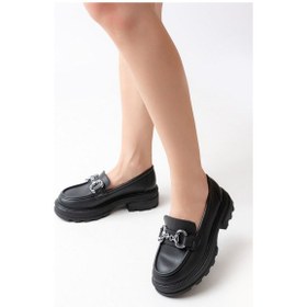 Resim 745-773 Siyah Günlük Yüksek Tabanlı Loafer Ayakkabı Siyah 