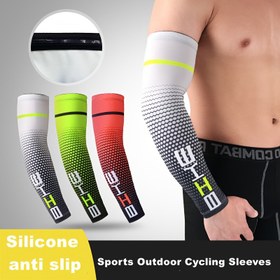 Resim 1 adet İnce ve Nefes Alabilen Erkek ve Kadın Spor Kollukları, Açık Hava Bisikleti, Dağcılık, Balıkçılık, Basketbol, Güneş Koruma, Buz İpekli Serin Kol Koruyucuları 