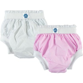 Resim Kujju 2 Beden Düz Alıştırma Külodu 2'li (15-20 kg) - Pembe - Pembe-Beyaz / 3-4 Yaş 
