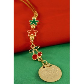 Resim Küçük Lotus Çiçekli Kiraz Metal Ayetel Kürsi Araba Dikiz Ayna Süsü, Gold Renkli 