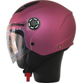 Resim Motosiklet ve Bisiklet Yarım Camlı Çocuk Kaskı Ce Abs Material Motor Kaskı Fuchsia 