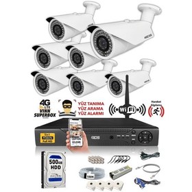 Resim IDS DS-2073HD-W-SET7-500 7 Kameralı 1080P Full HD 5 MP Sony Lensli Kamera Seti - 2073 