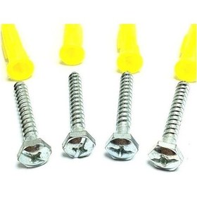 Resim Ayt Plastik Dübel Vida Yıldız Anahtar Uç 100 Adet Dübel 100 Adet Vida 