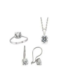 Resim Gümüş Tek Taş Set (190654791) 
