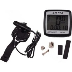 Resim Bisiklet Hız Kilometre Saati 8 Fonksiyonlu Kablolu Siyah AS-888 Taiwan 