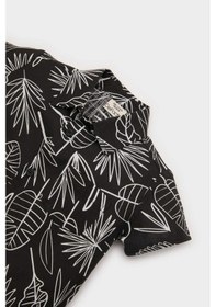 Resim DeFacto Erkek Bebek 2'li Takım Desenli Flamlı Poplin Kısa Kollu Gömlek Beli Lastikli Şort E8173A525SMBK56 Siyah 