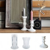 Resim 2'li Set Retro Roma Sütunu Mumluk Kalıbı, Reçine Döküm Kalıbı, DIY Düzensiz Silindir Alçı Kalıp, El Yapımı Alçı Mumluk Kalıbı, Ev Dekorasyon Malzemeleri 