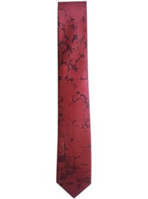 Resim Elifebru Exclusive Handicrafts Ebru Sanatı Saten Kumaş Kravat Kırmızı Siyah Sakr 139 Kırmızı Siyah 001 