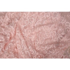 Resim Şal Model Pudra Renk Hazır Dikilmiş Pileli Fon Perde 75x260 Cm 