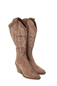 Resim Deery Kadın Hakiki Süet Vizon Renkli Western Çizme 