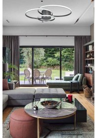 Resim Sole Modern Tasarım Gri Renk Salon - Mutfak - Hol Beyaz Led 3... Gri 