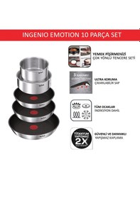 Resim Tefal Ingenio Emotion 2x Titanyum 10 Parça Tava Seti - Paslanmaz 