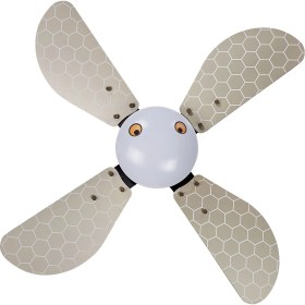 Resim Işıklı Tavan Vantilatörü Sarı – Arı Tasarımlı, Çocuk Odası Için, LED Aydınlatmalı, 3 Fan Hızı 