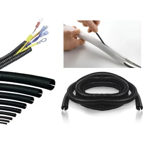 Resim CevHerS 12 mm Yarıklı Spiral Hortum Kablo Gizleme Izolasyon Borusu Esnek Siyah 