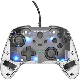 Resim Cbtx Microsoft Xbox One / Pc Xo300 Rgb Işıklı Kablolu Gamepad Şeffaf Uyumlu 