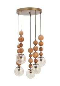 Resim Mudo Home Wood Bead 5li Sarkıt Kahverengi 