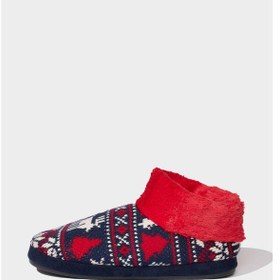 Resim DeFacto Kadın Yılbaşı Temalı Geyik Temalı Pelüş Ev Botu B1781AX24WNNV100 Lacivert 