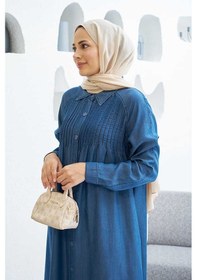 Resim Neways 6502-denim Nervürlü Ferace Koyu Mavi Koyu Mavi 