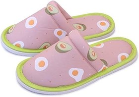 Resim Kadın Pembe Avokado Desenli Yumuşak Tabanlı Ev Terlik 