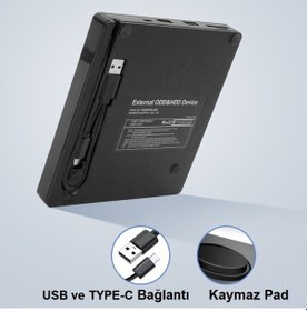 Resim Triline USB 3.0 SD TF Kart Okuyucu USB Hub Harici DVD-RW 