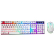 Resim Everest KM-198 Luminax Beyaz Gökkuşağı Aydınlatmalı Q Gaming Oyuncu Klavye + Mouse Set 