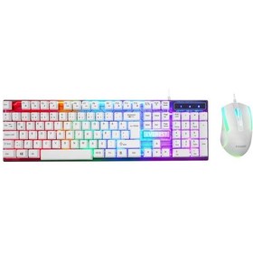 Resim Everest KM-198 Luminax Beyaz Gökkuşağı Aydınlatmalı Q Gaming Oyuncu Klavye + Mouse Set 