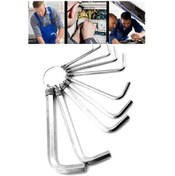 Resim STAR SHİNE SC Biyomak® 9 Parça Çelik Alyan Seti Kısa Düz Köşe Alyan Anahtar Takımı 