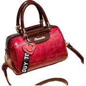 Resim Folinda Kore Stili Pu Çanta - Tahta Desenli, Çok Bölmeli, Ellerden/saç Çantası/çapraz Çantası, 24x14x15 Cm, Telefon & İpad Mini Sığdırır 