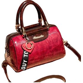 Resim Folinda Kore Stili Pu Çanta - Tahta Desenli, Çok Bölmeli, Ellerden/saç Çantası/çapraz Çantası, 24x14x15 Cm, Telefon & İpad Mini Sığdırır 