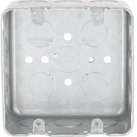 Resim Daisy Home Raco Hubbell 680 Kare Anahtar Kutusu, 10,2 Cm, 2 Cihaz, 5,4 cm Derinlik, 1,3 cm Yan Çıkış, Çelik 