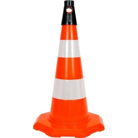 Resim İleri Trafik PVC Trafik Konisi 52 cm Çift Reflektifli Trafik Dubası 