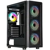 Resim CM-105 650W 80+ 4xARGB FAN Mid Tower Siyah Oyuncu Bilgisayar Kasası Frisby