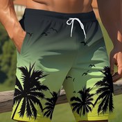 Resim Erkek 3D Hawaii Şortları Ayarlanabilir Kordonlu - Normal Beden, Şık ve Şık, Yaz Antrenmanları ve Outdoor Plaj Maceraları için Mükemmel. 