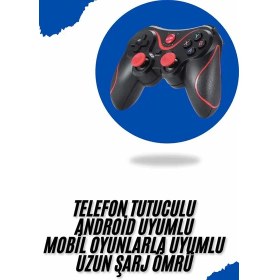 Resim Joystik Gamepad Bluetooth Telefon Tutucu Oyun Kolu Telefon Android Uyumlu 
