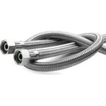 Resim 2 Adet Klozet Bağlantı Hortumu Çelik Örgülü 3/8-3/8 Diş Paslanmaz (100 Cm) 